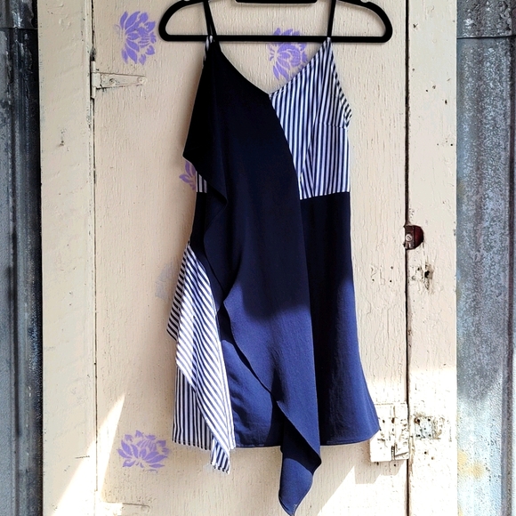 Striped Asymmetrical Minidress - Picture 2 of 7